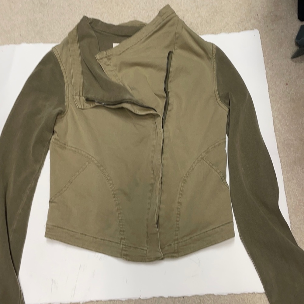 Army green crop jacket